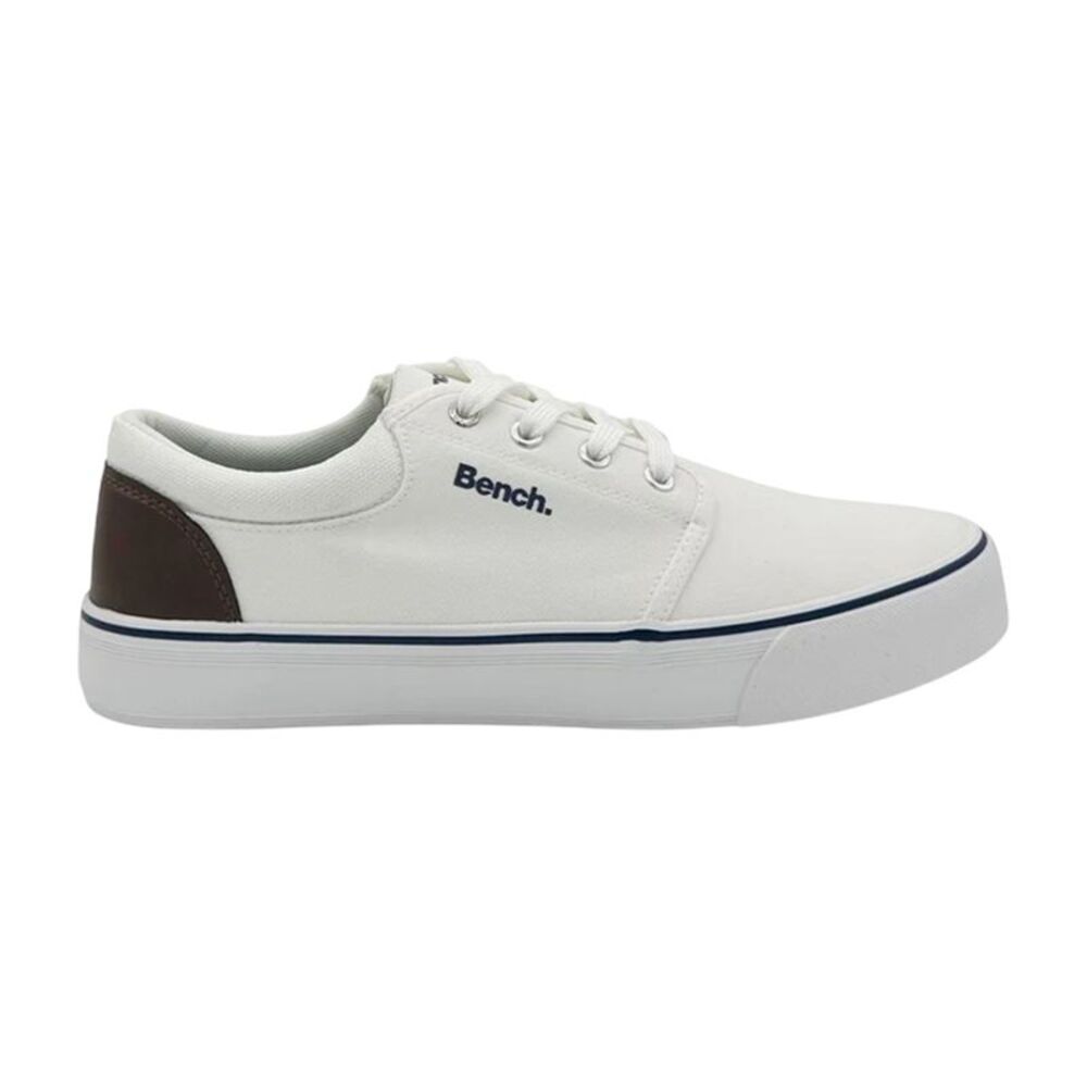 Bench Mens Donnie Contrast Panel Canvas Sneakers / White